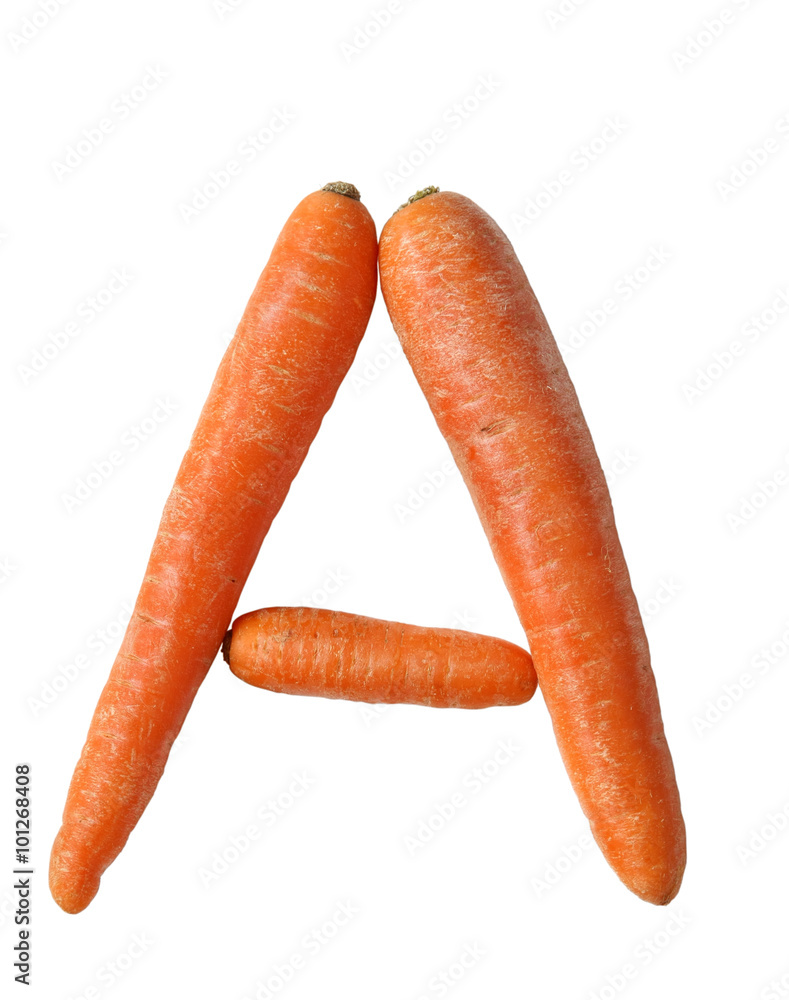 Food Alphabet: A (because carrots are rich in vitamin A) Food Alphabet: A (because carrots are rich in vitamin A)