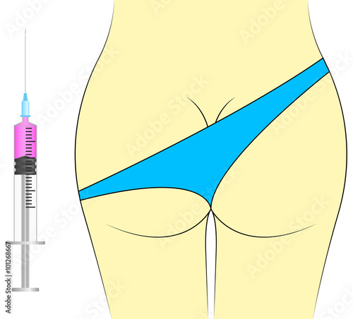 vector syringe and buttocks
