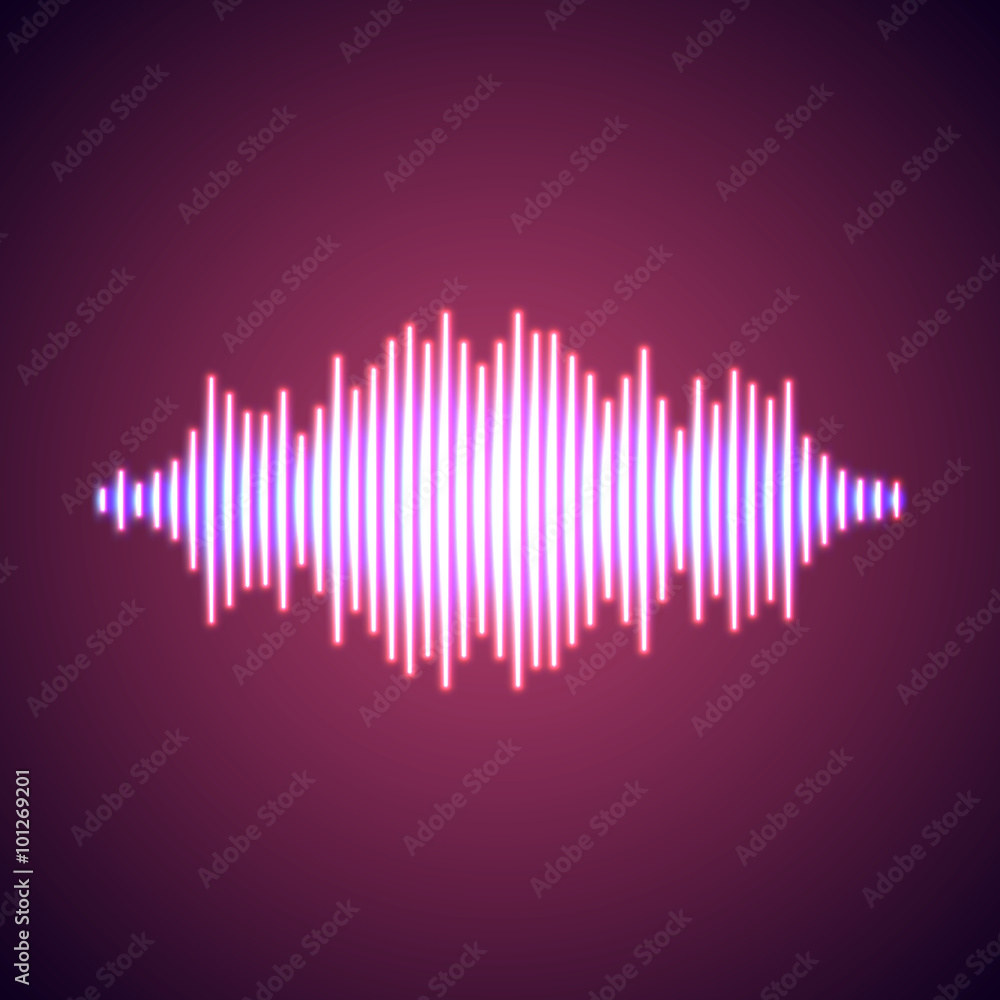 Nightlife styled glowing neon music wave Nightlife styled glowing neon music wave