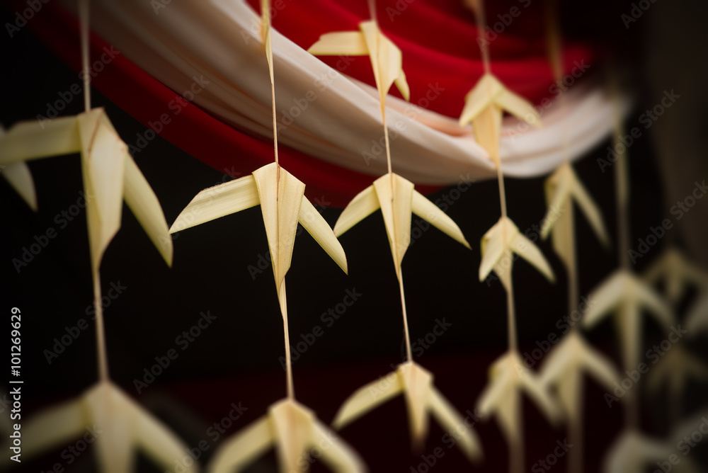 Indian traditional coconut leaves decorations Indian traditional coconut leaves decorations