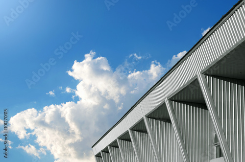 Abstract building and blue sky background