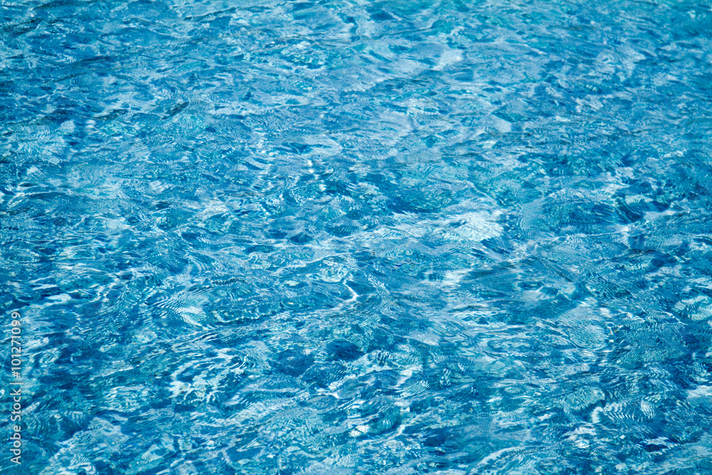 Crystal clear sparkling blue water background