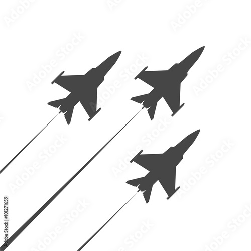 Military plane in the sky icon