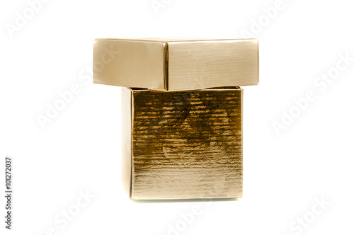 Golden gift box Isolated