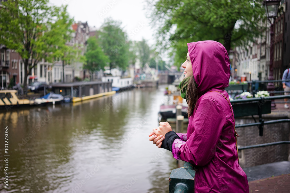 Women in Amsterdam raining