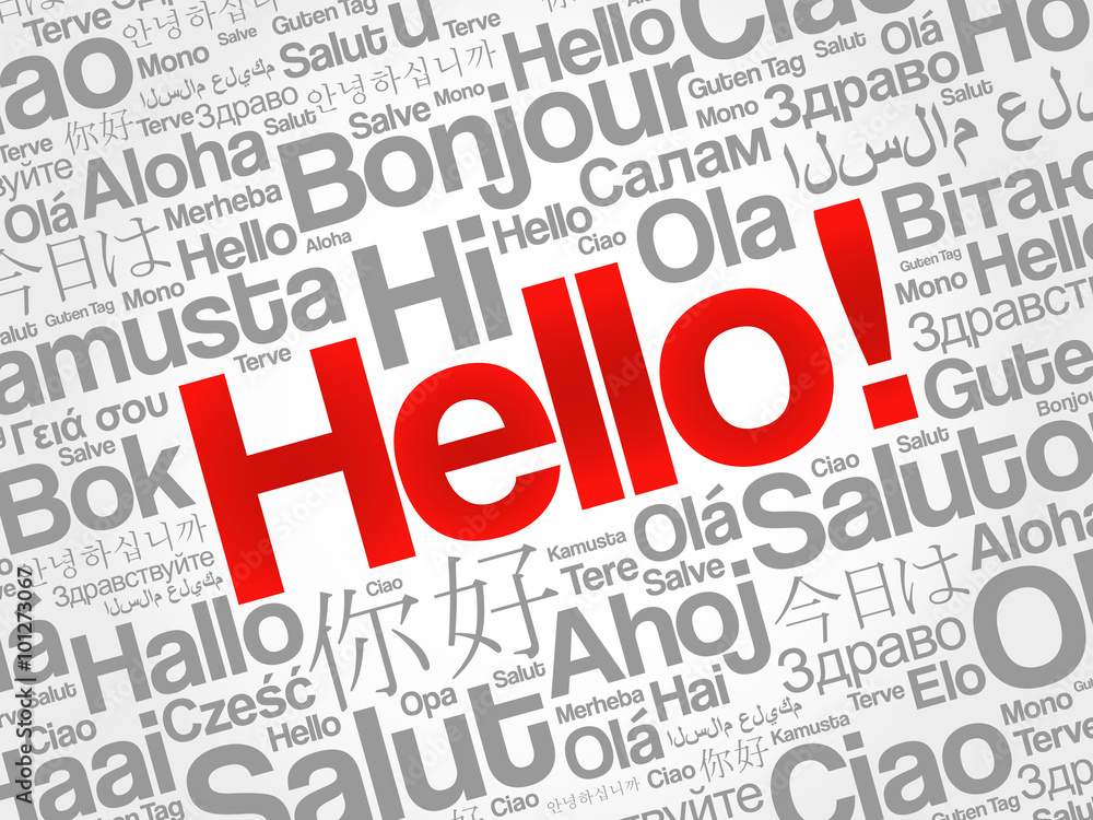 Word HELLO in different languages, presentation background Word HELLO in different languages, presentation background