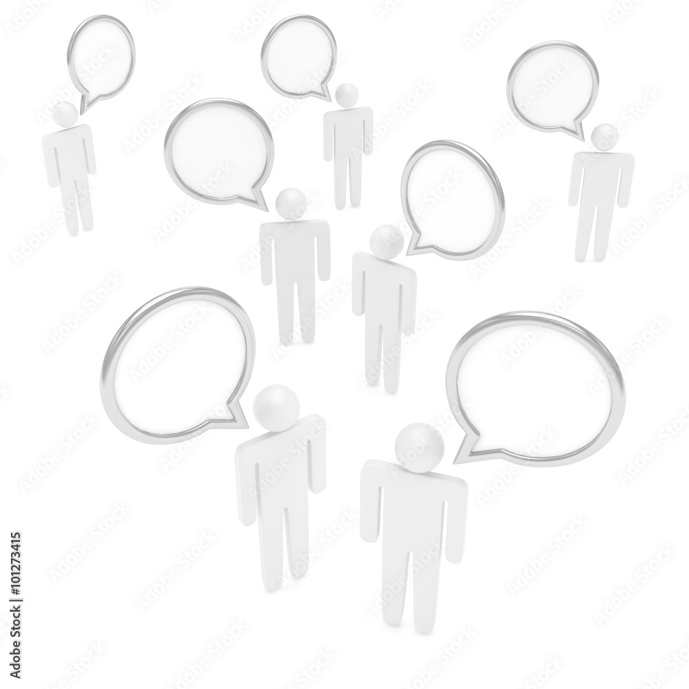 people with talk bubbles isolated over a white background people with talk bubbles isolated over a white background