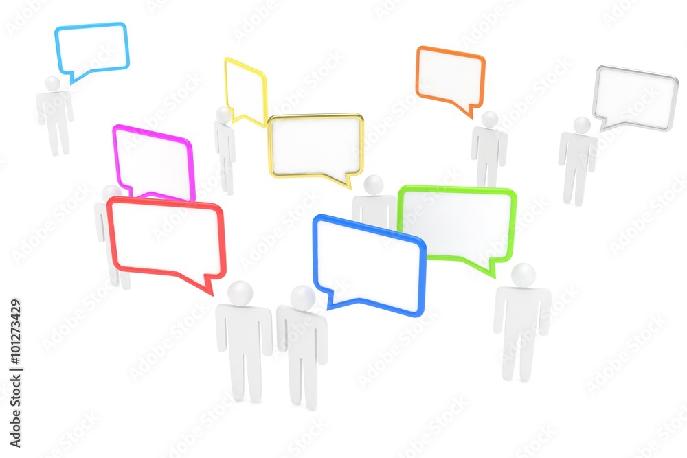 people with talk bubbles isolated over a white background people with talk bubbles isolated over a white background