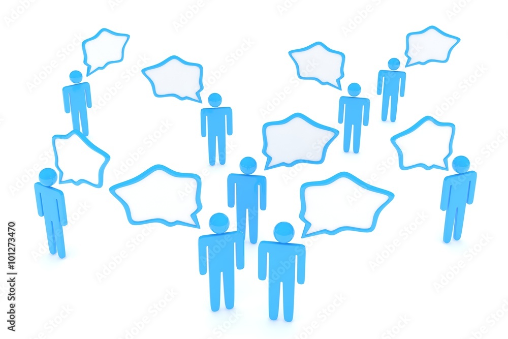 people with talk bubbles isolated over a white background people with talk bubbles isolated over a white background