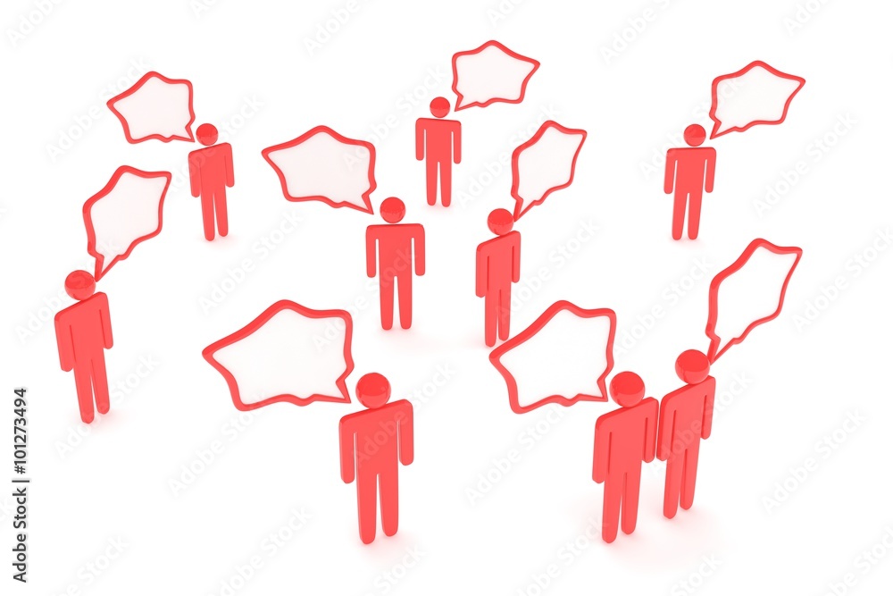 people with talk bubbles isolated over a white background people with talk bubbles isolated over a white background