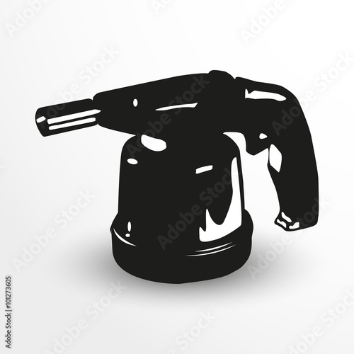 Burner. Vector illustration. Black and white view.