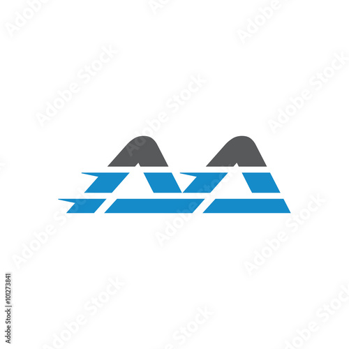 Simple Modern Dynamic Letter Initial Logo aa