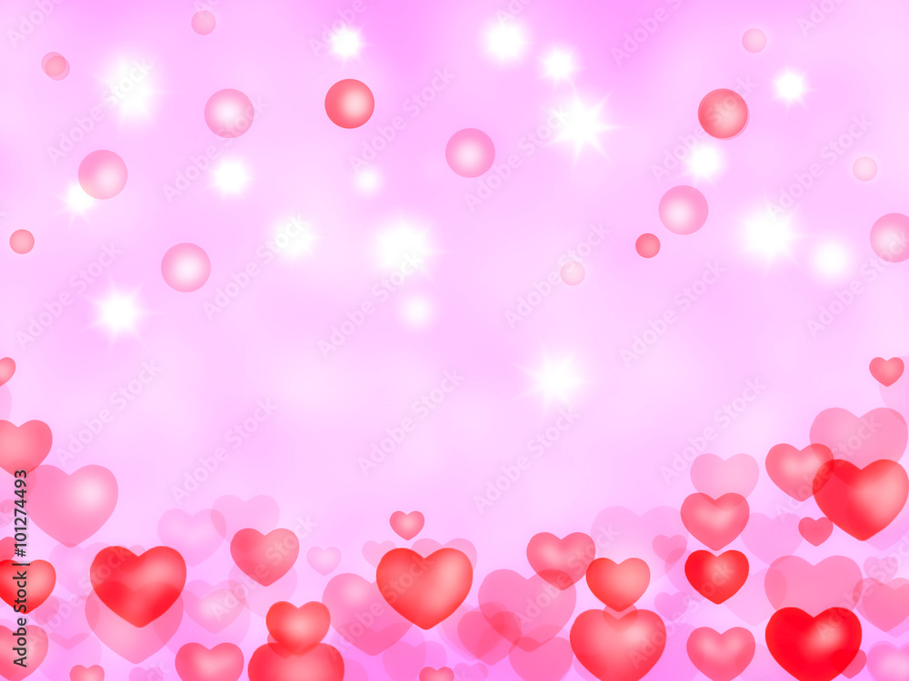 scattered blurred hearts for Valentines Day background 