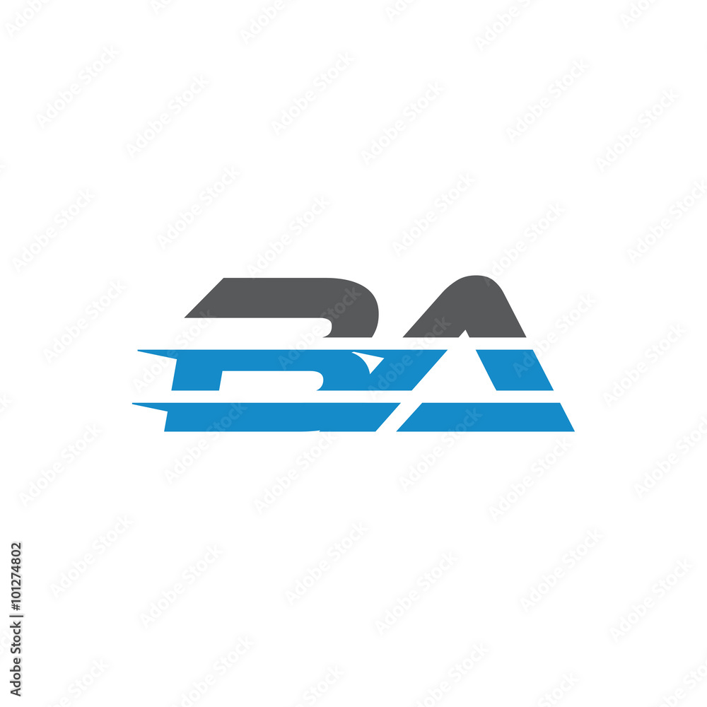 Simple Modern Dynamic Letter Initial Logo ba Simple Modern Dynamic Letter Initial Logo ba