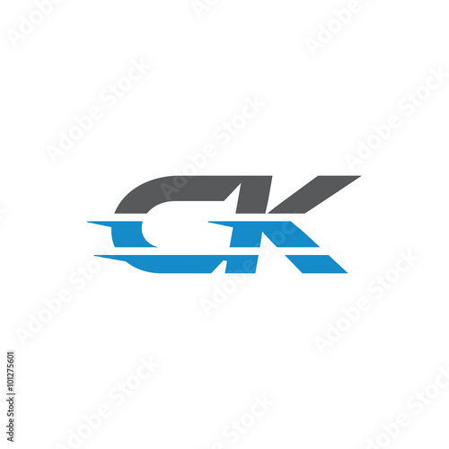 Simple Modern Dynamic Letter Initial Logo ck