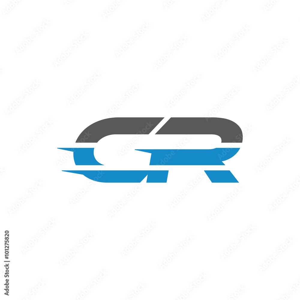 Simple Modern Dynamic Letter Initial Logo cr