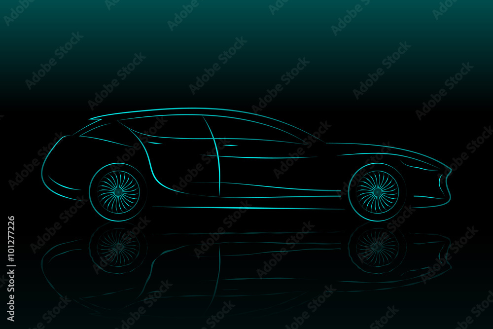 Concept Vehicle Silhouette. Vector Car Outlines