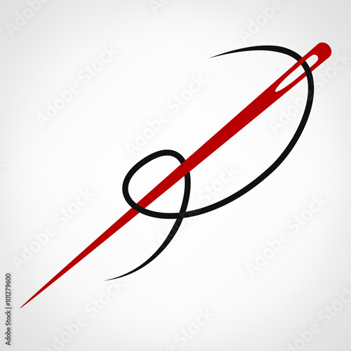 a illustration of a needle with thread sewing needle, needle for sewing 