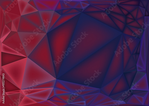 Polygonal abstract background, low poly pink and purple gradient
