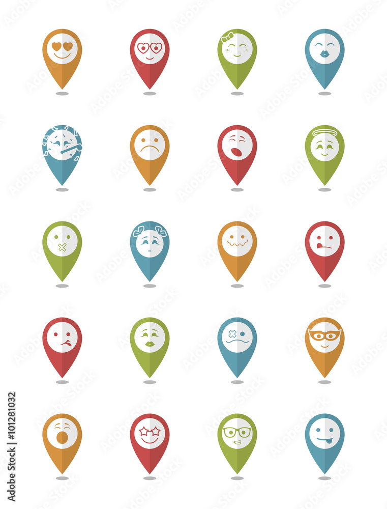 20 smiles icons set child girls and boys 20 smiles icons set child girls and boys