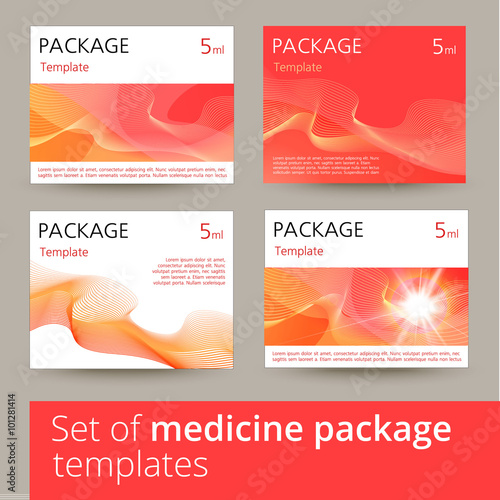 Set of medicine package design with 3d-template. 