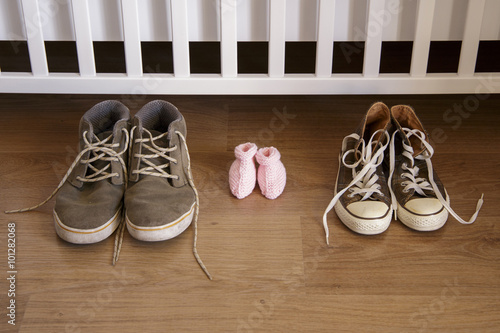Familia Zapatos Mama Papa Bebe Stock Photo Adobe Stock
