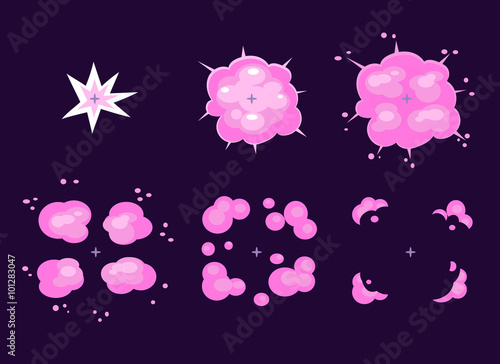 Explosion, Cartoon Explode effect animation. 