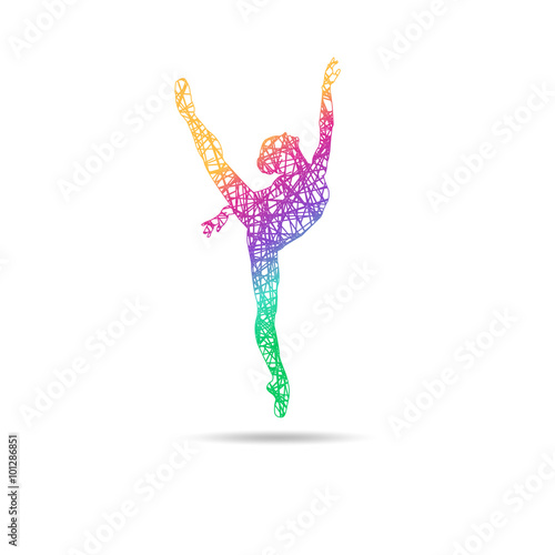 dancing girl ballerina in different colors