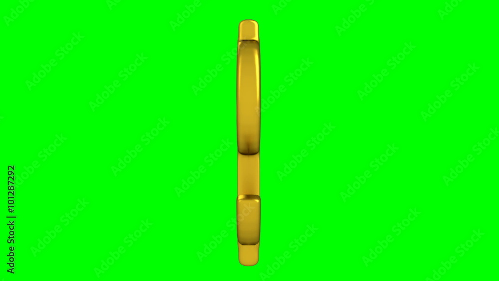 3D animation of a rotating dollar currency symbol with gold surface finish, loopable for continuous display. Green background to enable chroma keying. 3D animation of a rotating dollar currency symbol with gold surface finish, loopable for continuous display. Green background to enable chroma keying.