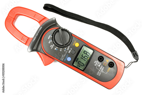 Clamp meter isolated on the white background