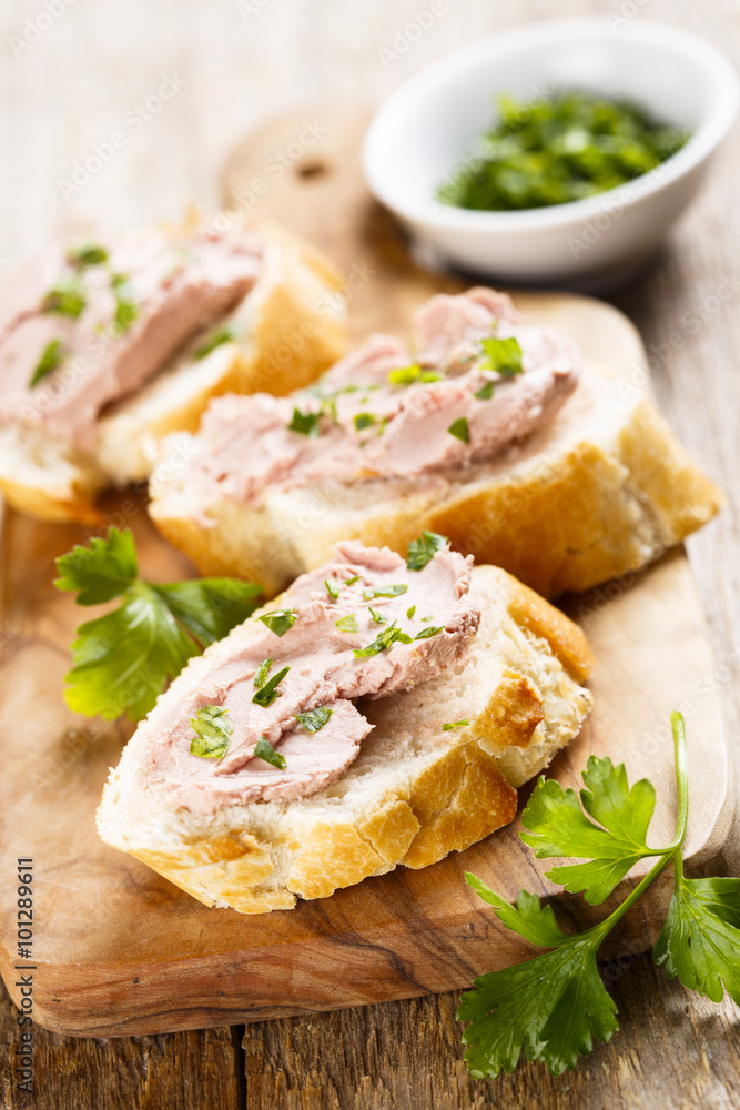 Pate with fresh baguette Pate with fresh baguette
