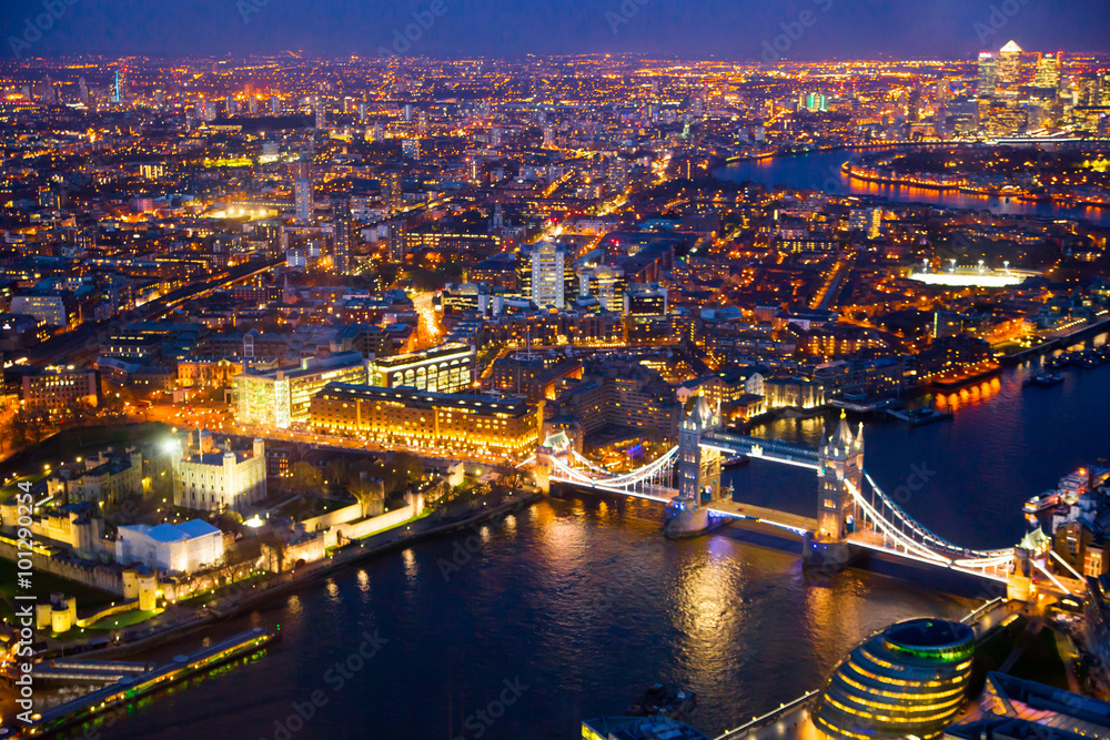 LONDON, UK - JANUARY 27, 2015:  London panorama at sunset