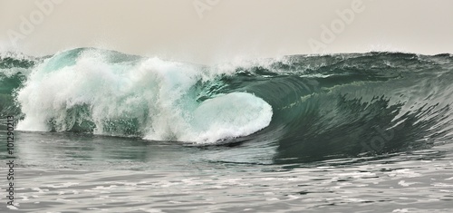 Powerful ocean waves breaking. Natural background