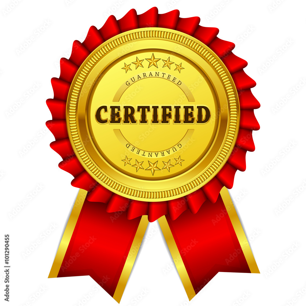 Certidied Guaranteed Red Seal Vector Icon Certidied Guaranteed Red Seal Vector Icon