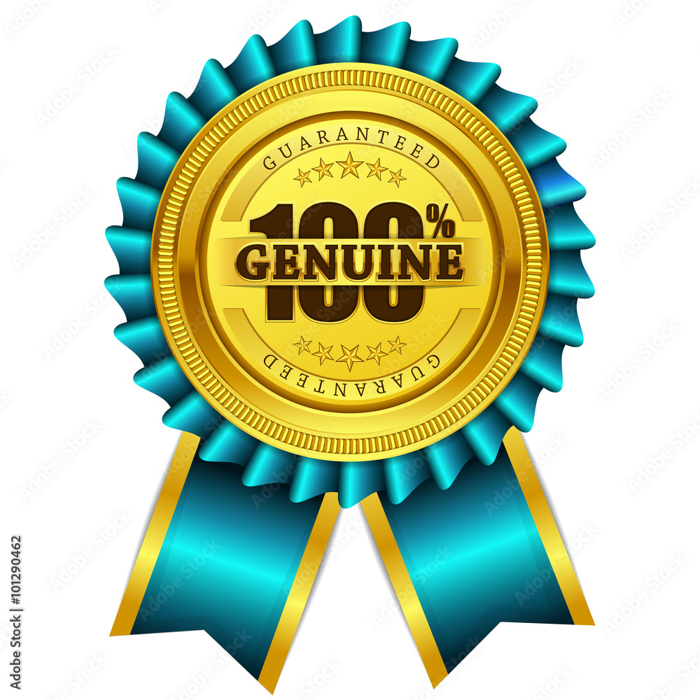 Genuine Guaranteed Blue Seal Vector Icon Genuine Guaranteed Blue Seal Vector Icon