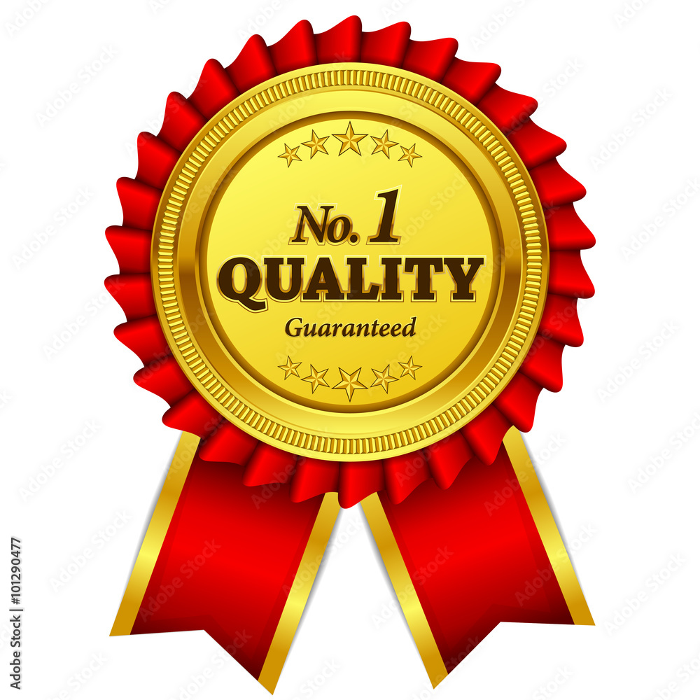 Number One Quality Guaranteed Red Seal Vector Icon Number One Quality Guaranteed Red Seal Vector Icon