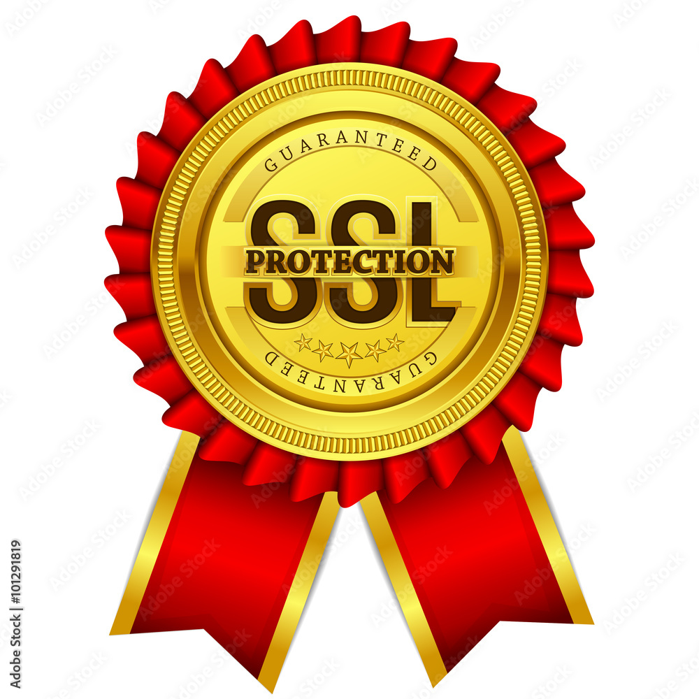 SSL Protected Golden Vector Icon Button SSL Protected Golden Vector Icon Button