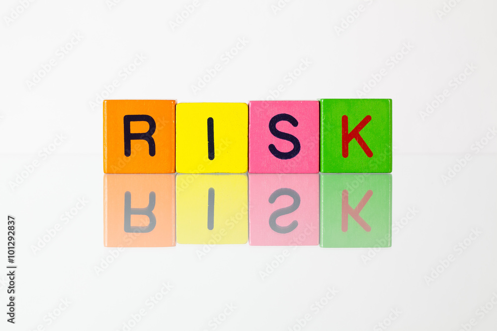 Risk - an inscription from children's blocks Risk - an inscription from children's blocks