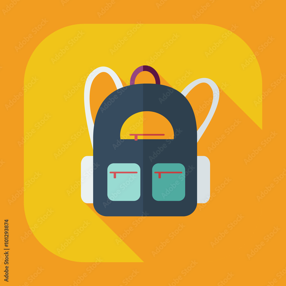 Flat modern design with shadow Icon backpack Flat modern design with shadow Icon backpack