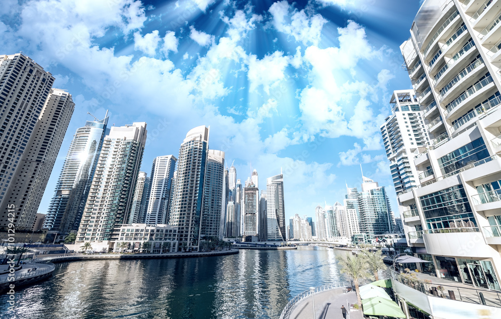 Fototapeta premium Beautiful aerial view of Dubai, UAE