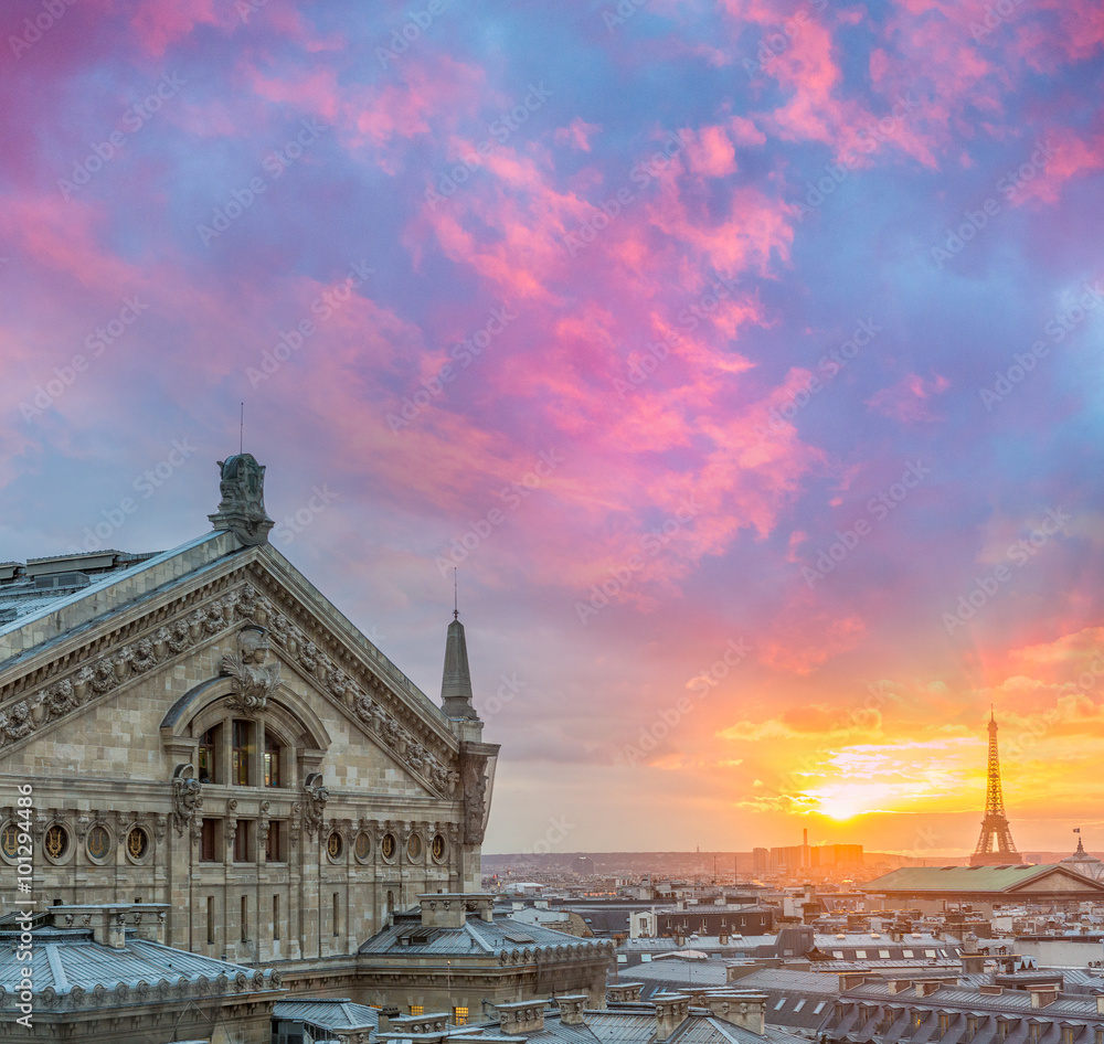 Landmarks of Paris, France