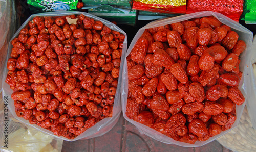 stall with dried fruits in Bangkok photo