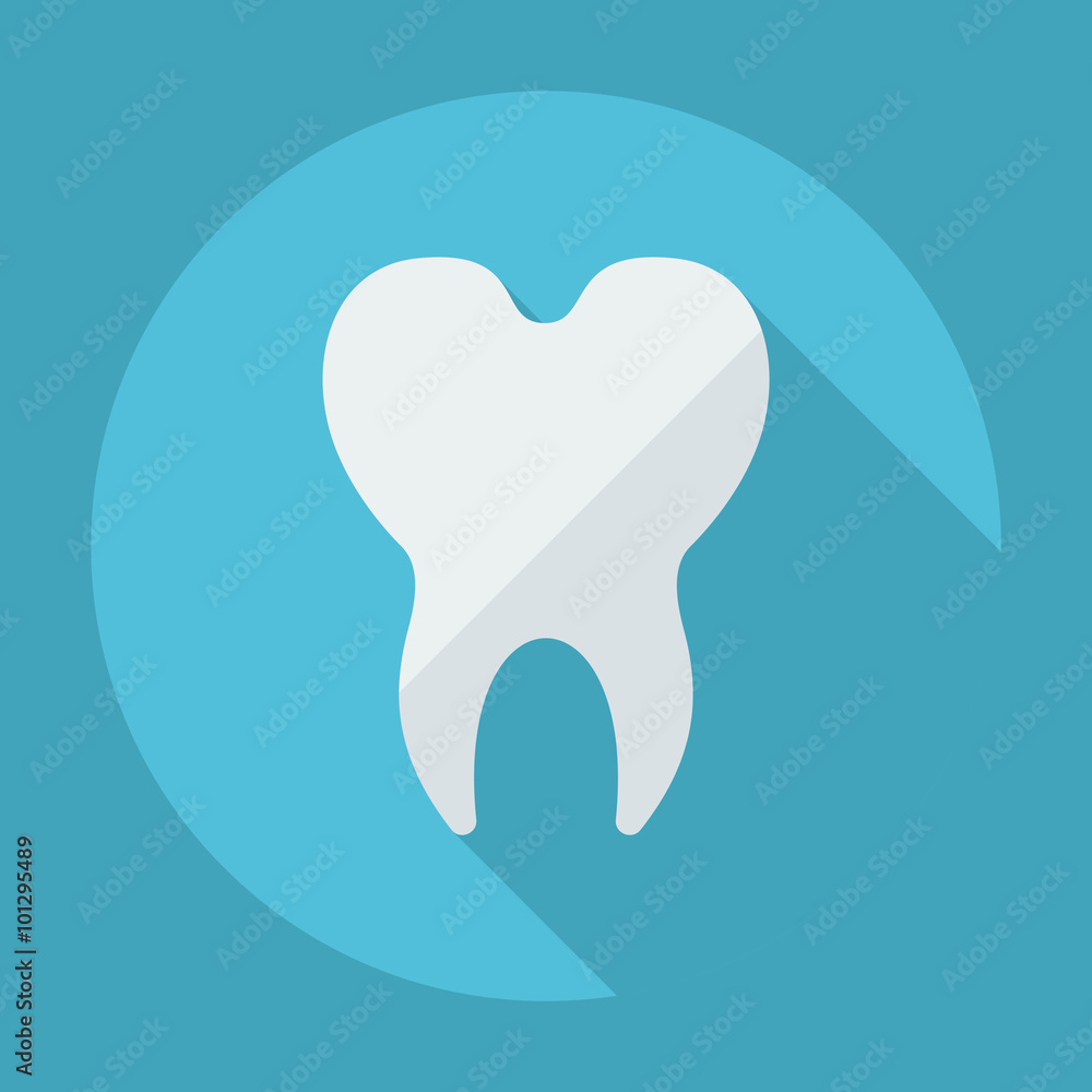 Flat modern design with shadow icons tooth Flat modern design with shadow icons tooth