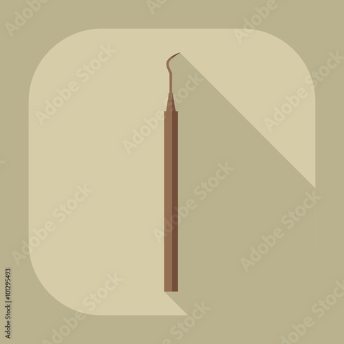 Flat modern design with shadow dentist tool