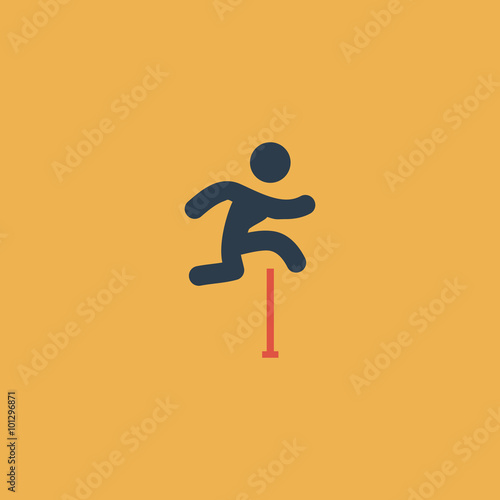 man figure jumping over obstacles