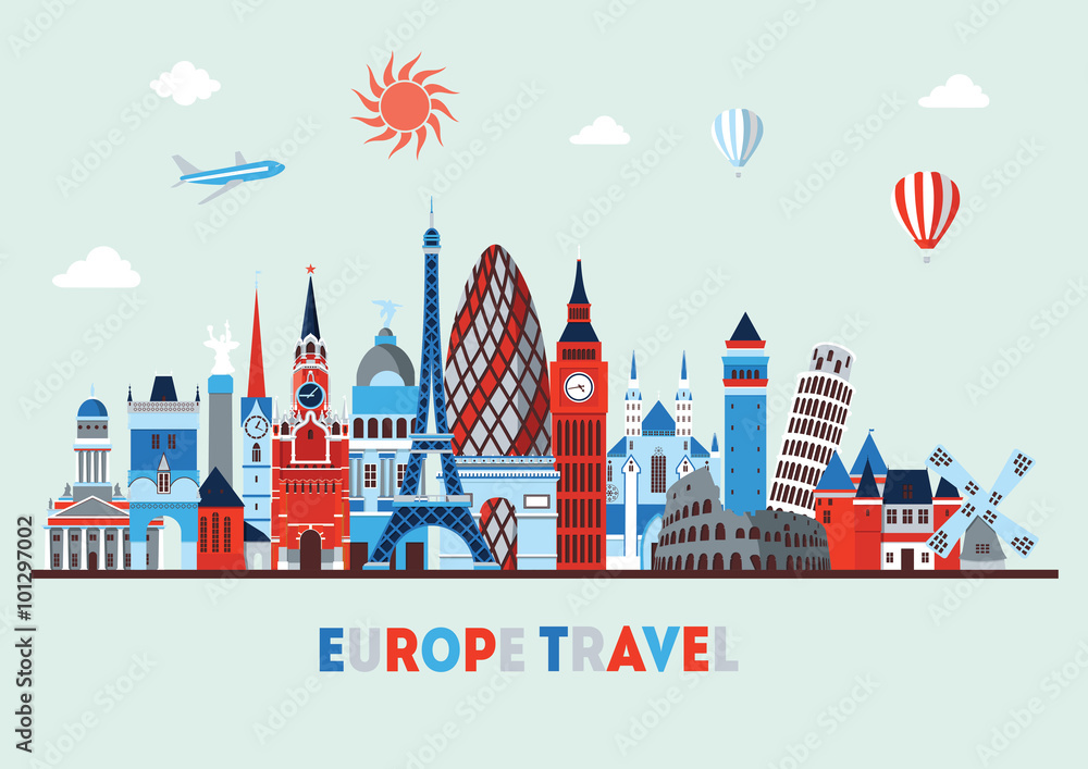 Europe detailed silhouette. Vector illustration