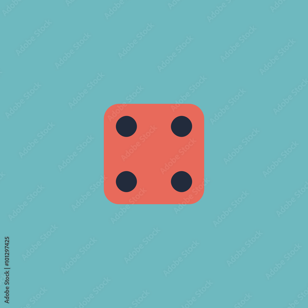 Vector illustration of one dices - side with 4. Vector illustration of one dices - side with 4.