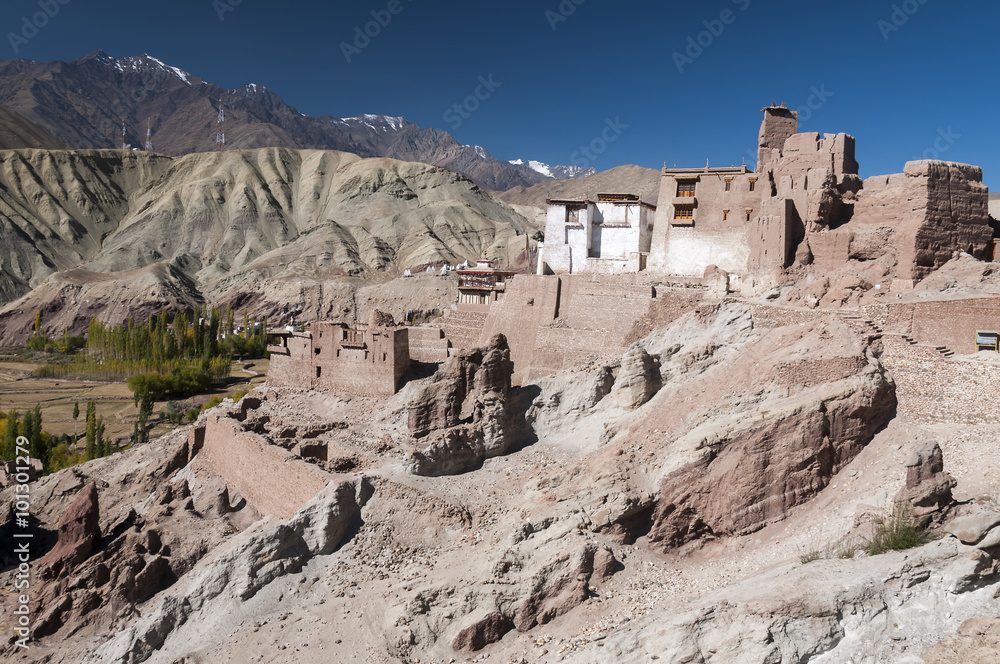 Ruins of budhist temple in Basgo, Ladakh, India