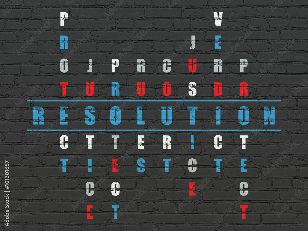 Law concept: Resolution in Crossword Puzzle