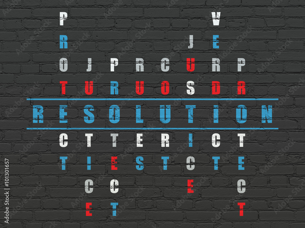Law concept: Resolution in Crossword Puzzle Law concept: Resolution in Crossword Puzzle
